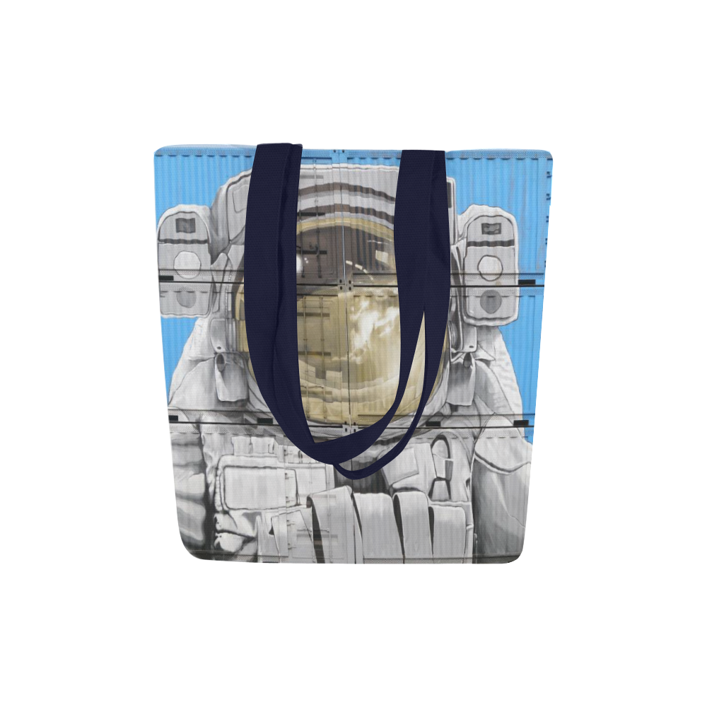 Astronaut graffitti - navy strings Canvas Tote Bag (Model 1657)