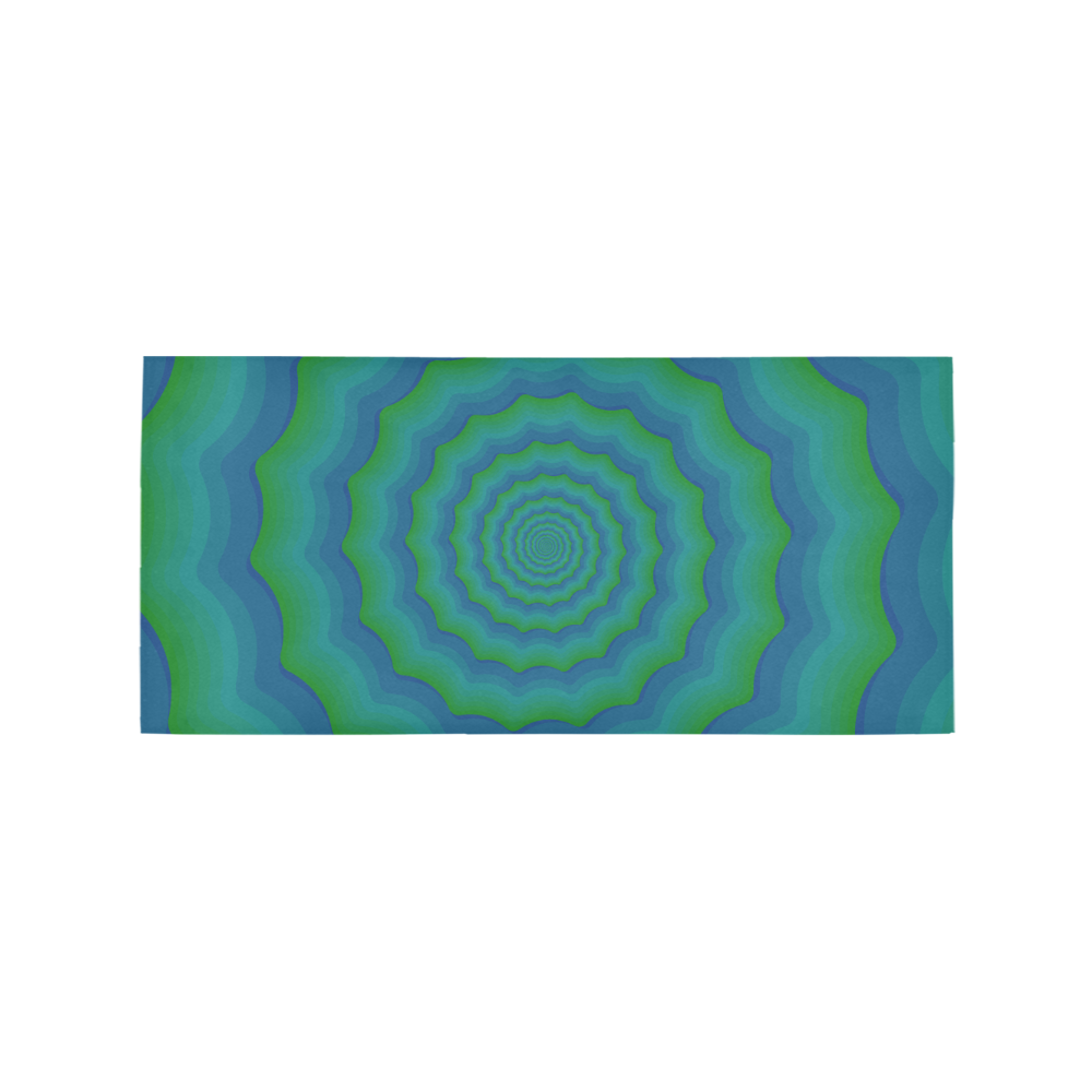 Green blue vortex Area Rug 7'x3'3''