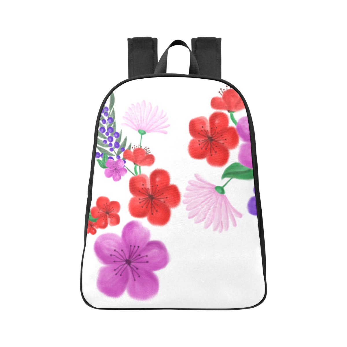 BUNCH OF FLOWERS Fabric School Backpack (Model 1682) (Large)