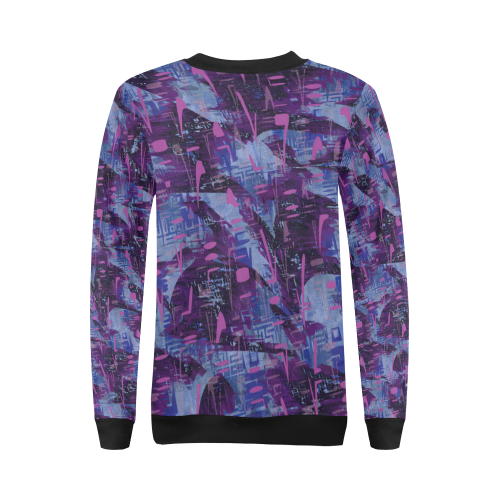 Techno Grunge Punk All Over Print Crewneck Sweatshirt for Women (Model H18)