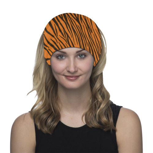 Orange Zebra Stripes Headwear Multifunctional Headwear