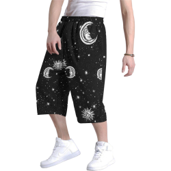 Mystic Stars, Moon and Sun Men's All Over Print Baggy Shorts (Model L37)