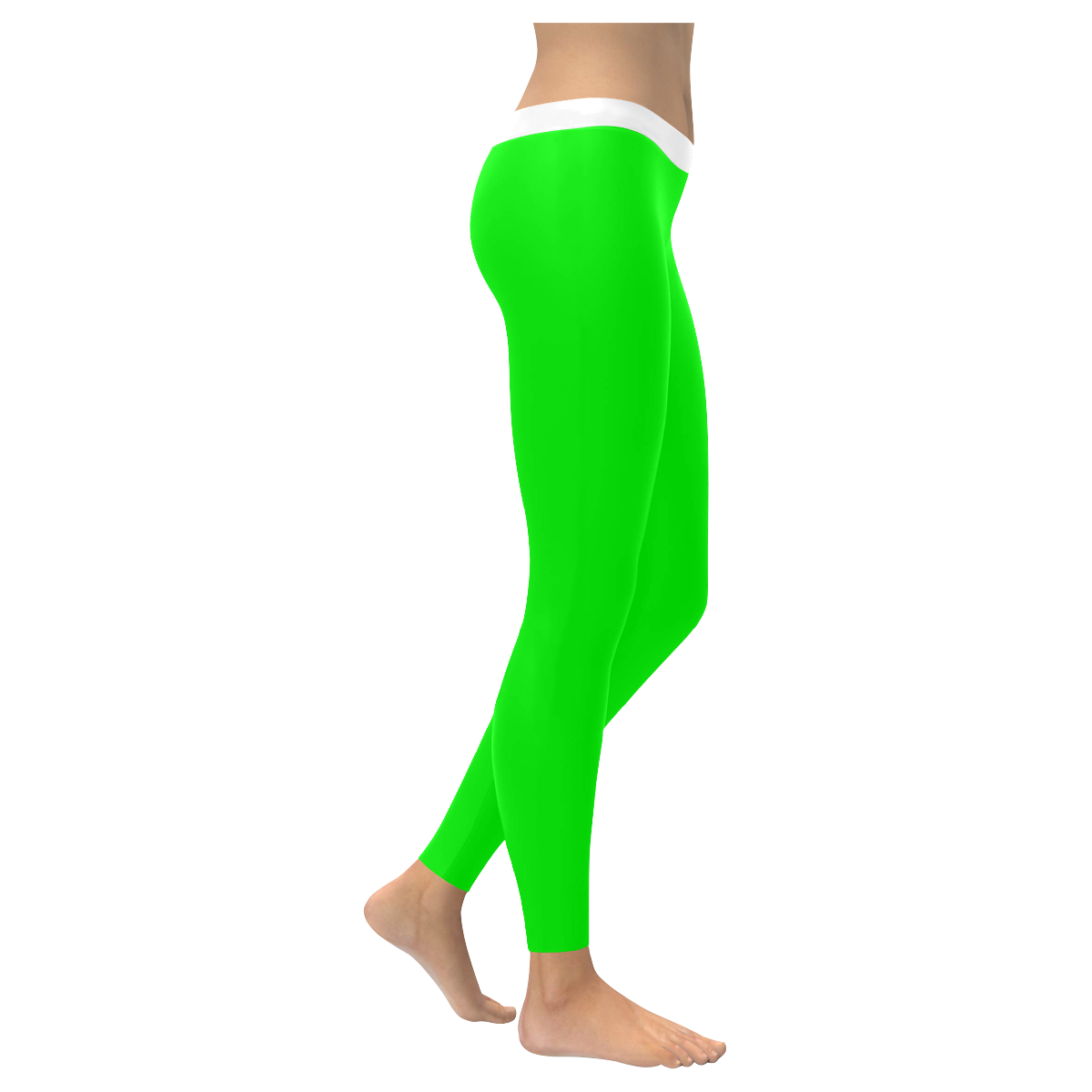 Japanese Sunset House Women's Lime Yoga & Sports Women's Low Rise Leggings (Invisible Stitch) (Model L05)