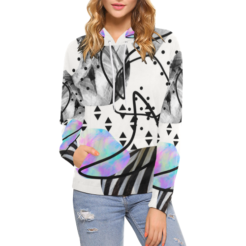 minimal art All Over Print Hoodie for Women (USA Size) (Model H13)