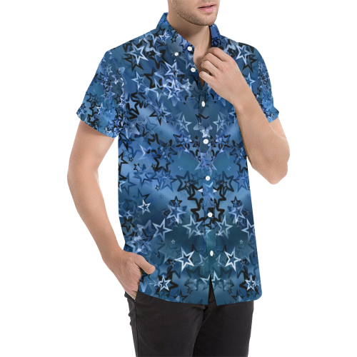 Stars20160721_by_JAMColors Men's All Over Print Short Sleeve Shirt (Model T53)