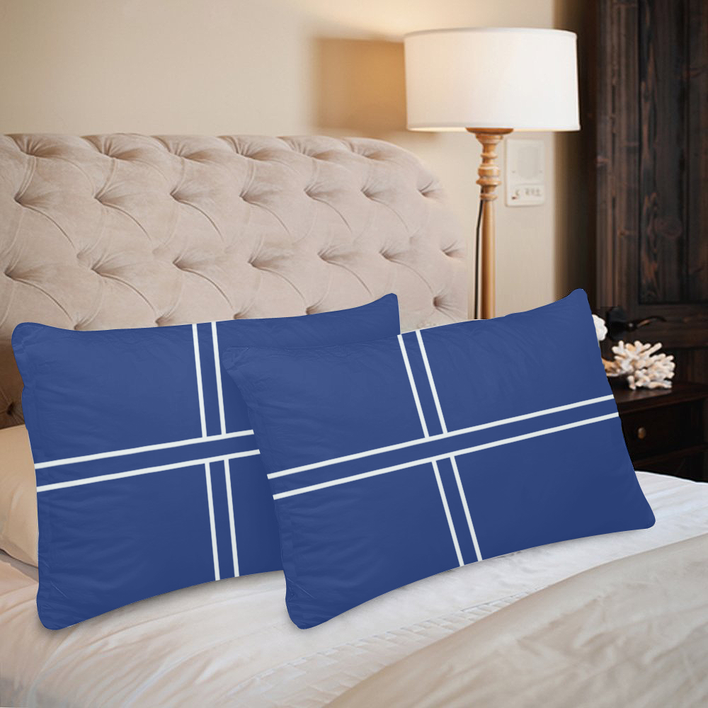 Porcelain Blue Cross Custom Pillow Case 20"x 30" (One Side) (Set of 2)