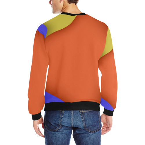 sudadera multicolor Men's Rib Cuff Crew Neck Sweatshirt (Model H34)