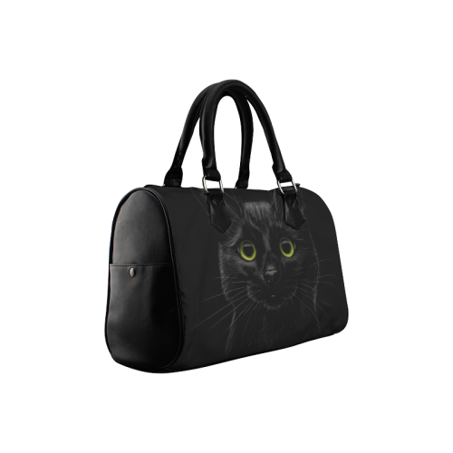 Black Cat Boston Handbag (Model 1621)
