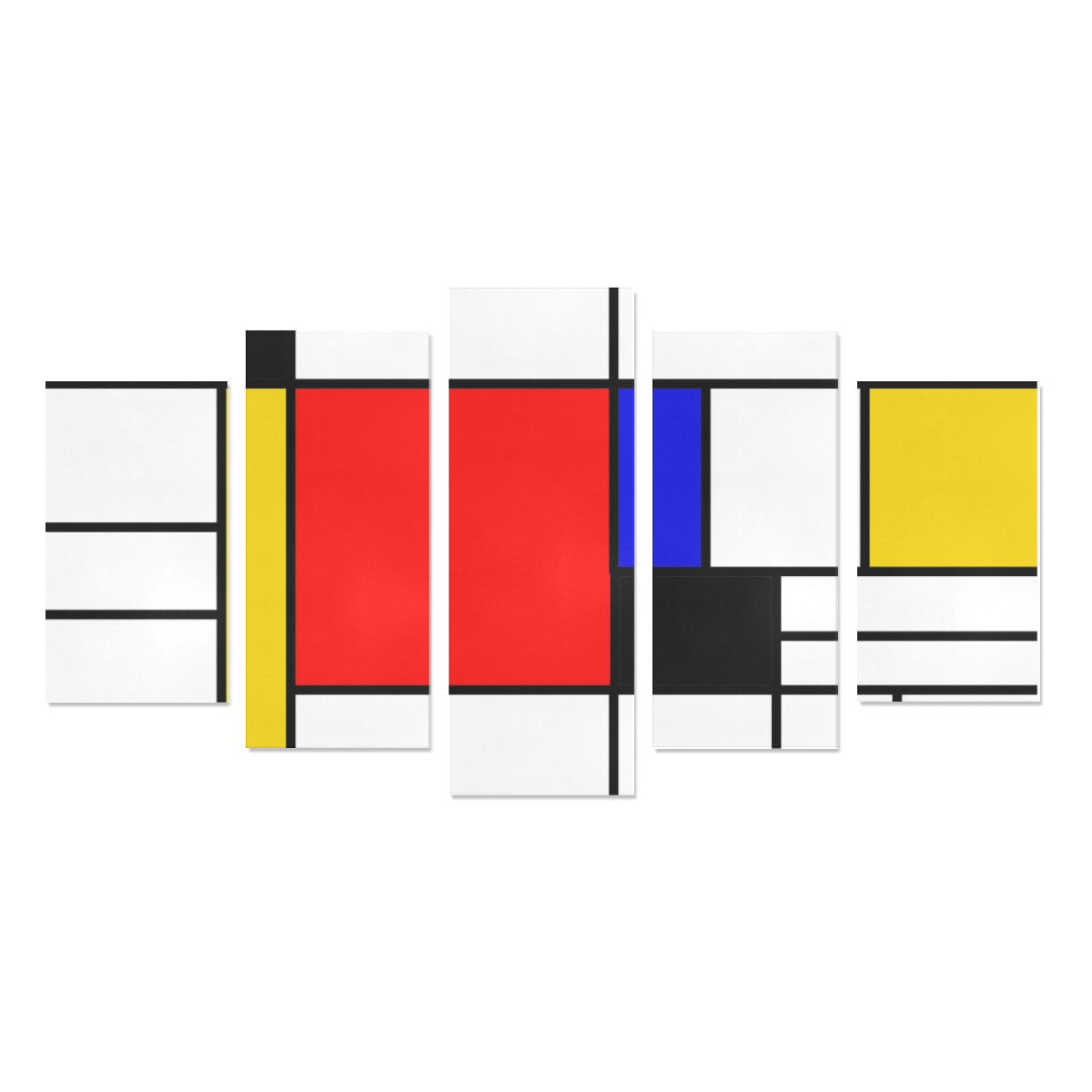 Bauhouse Composition Mondrian Style Canvas Print Sets A (No Frame)