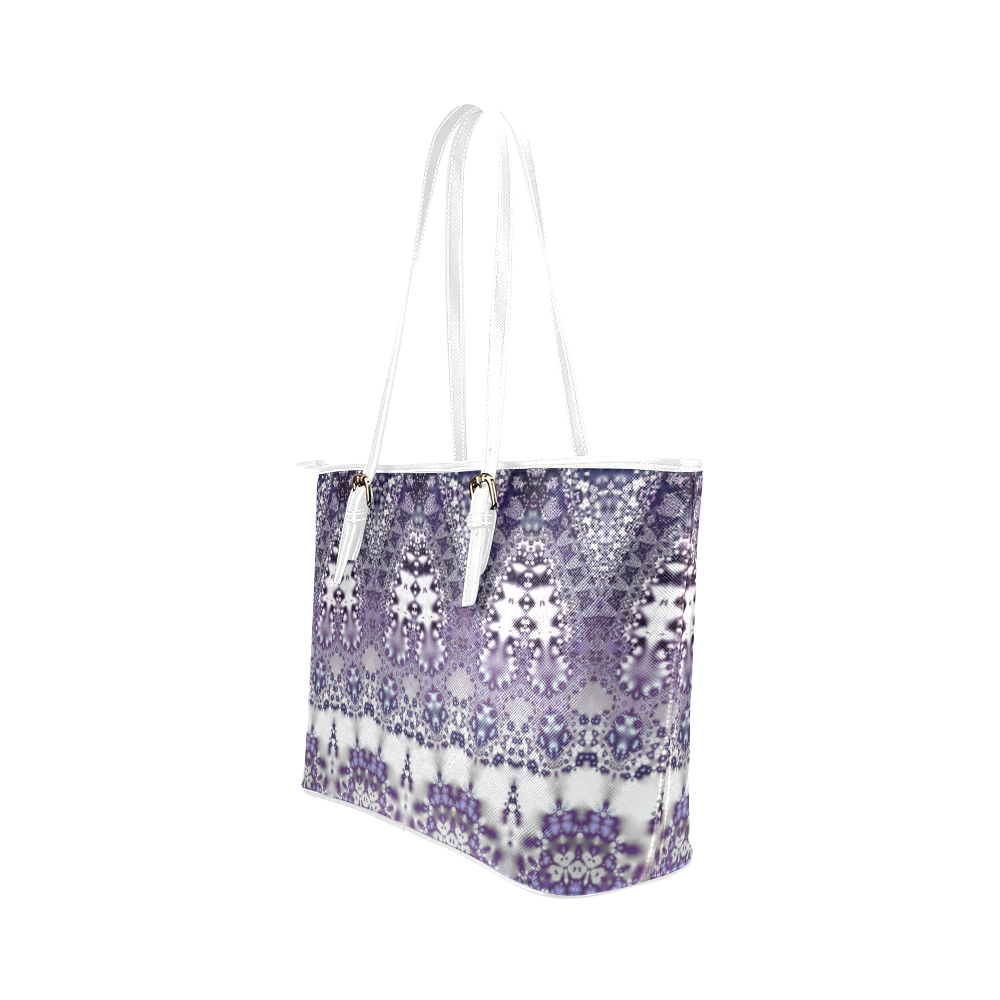 Lavender Lace Leather Tote Bag/Small (Model 1651)