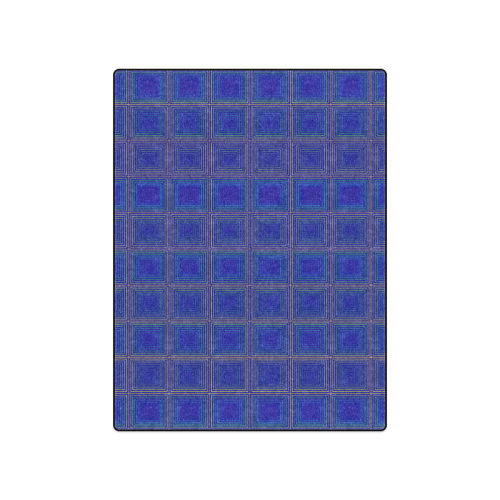 Royal blue golden multicolored multiple squares Blanket 50"x60"