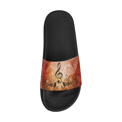 Music, clef on antique design Women's Slide Sandals (Model 057)