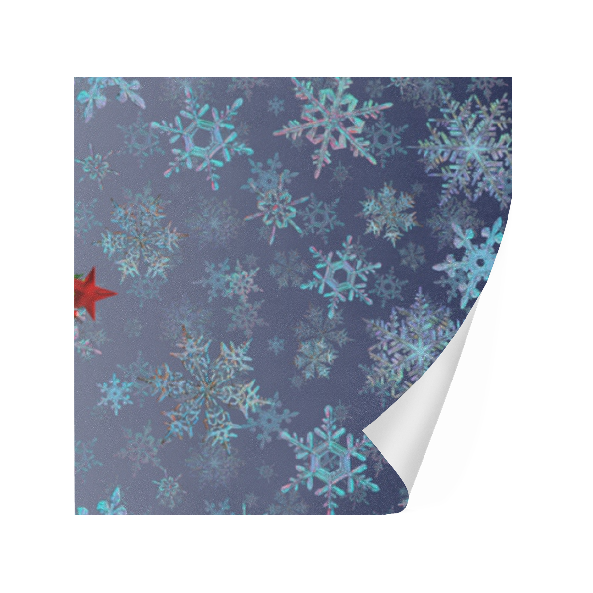 Christmas Tree at night, snowflakes Gift Wrapping Paper 58"x 23" (5 Rolls)