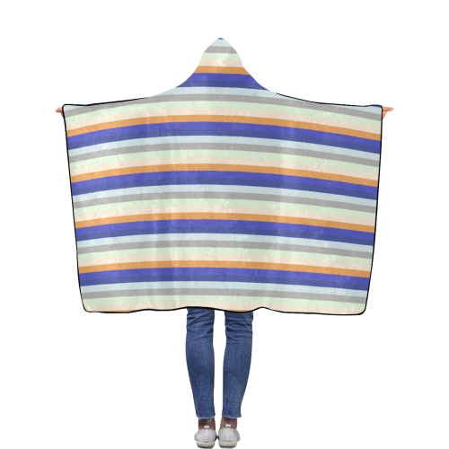 Fun Stripes 3 Flannel Hooded Blanket 40''x50''