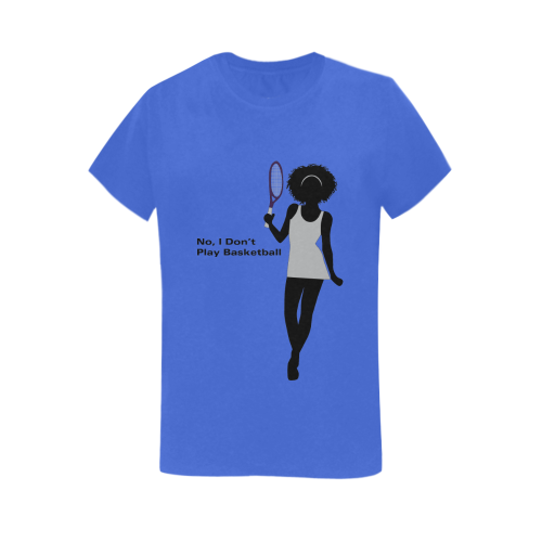 I Play Tennis Blue Women's T-Shirt in USA Size (Two Sides Printing)