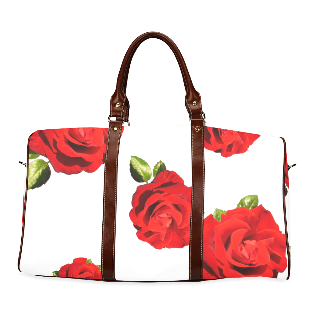 Fairlings Delight's Floral Luxury Collection- Red Rose Waterproof Travel Bag/Small 53086f Waterproof Travel Bag/Small (Model 1639)