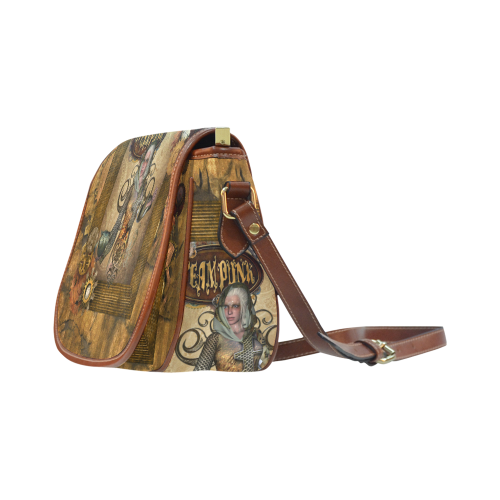 Steampunk lady with owl Saddle Bag/Small (Model 1649) Full Customization