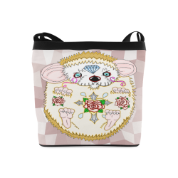 Sugar Skull Hedgehog Mauve Beige Mosaic Crossbody Bags (Model 1613)