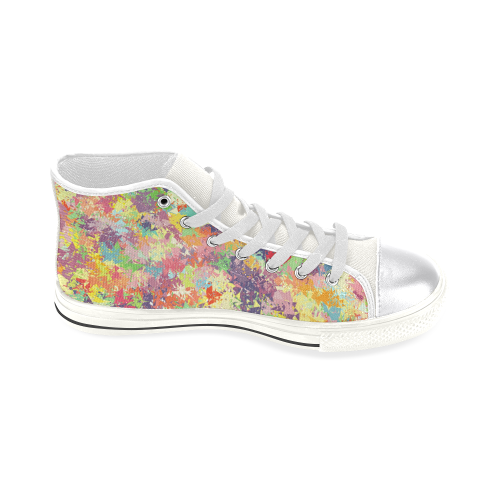colorful pattern Women's Classic High Top Canvas Shoes (Model 017)