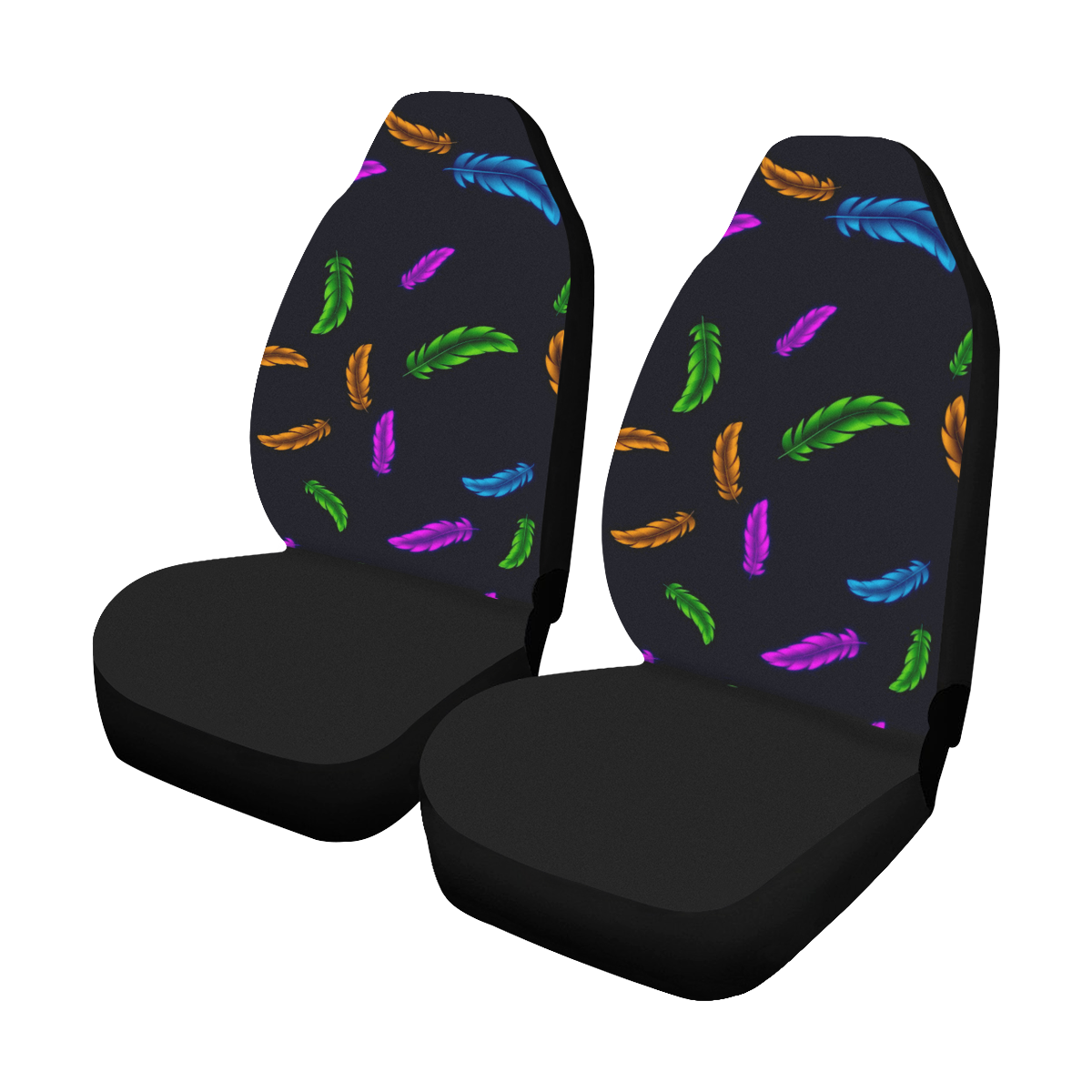 Neon Feathers Car Seat Covers (Set of 2)