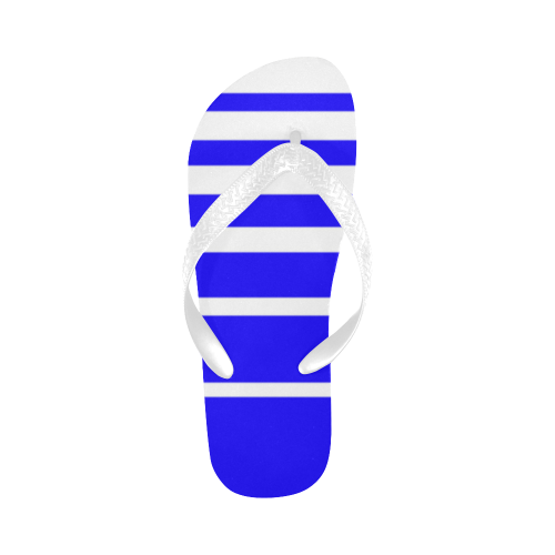 Blue and White Stripes Flip Flops for Men/Women (Model 040)