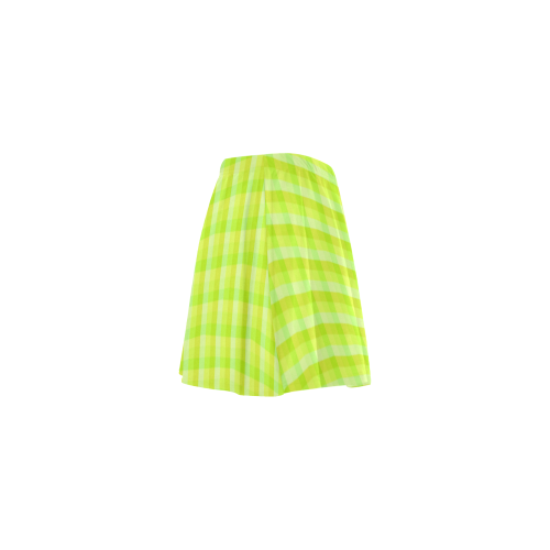 Yellow and green plaid pattern Mini Skating Skirt (Model D36)