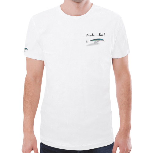 Fish On - white caps New All Over Print T-shirt for Men (Model T45)