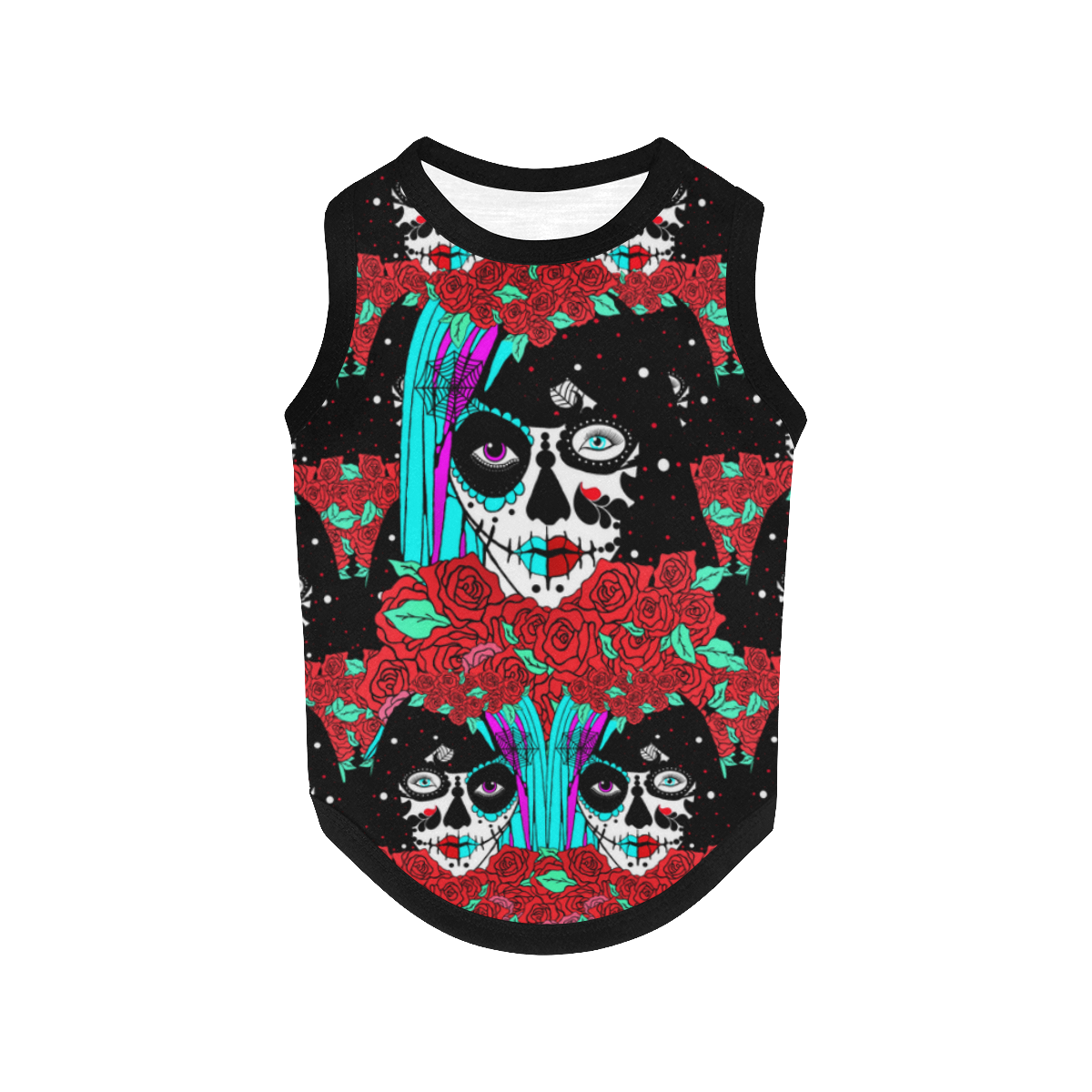 Identity crisis sugarskull- Day of the dead dog coat All Over Print Pet Tank Top