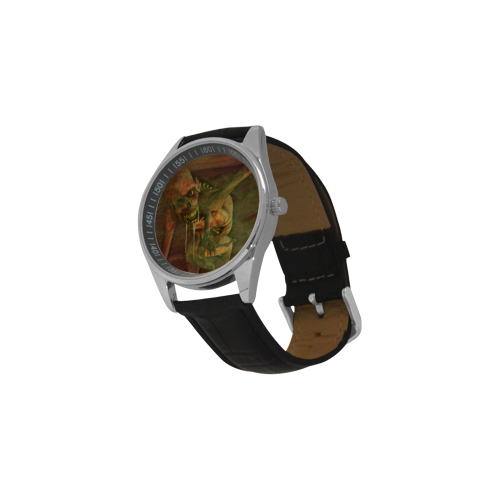 The Life of a Zombie Men's Casual Leather Strap Watch(Model 211)