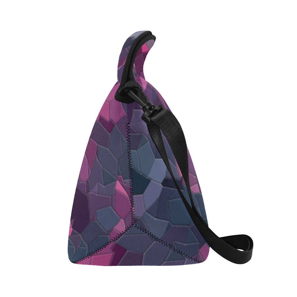 purple pink magenta mosaic #purple Neoprene Lunch Bag/Large (Model 1669)