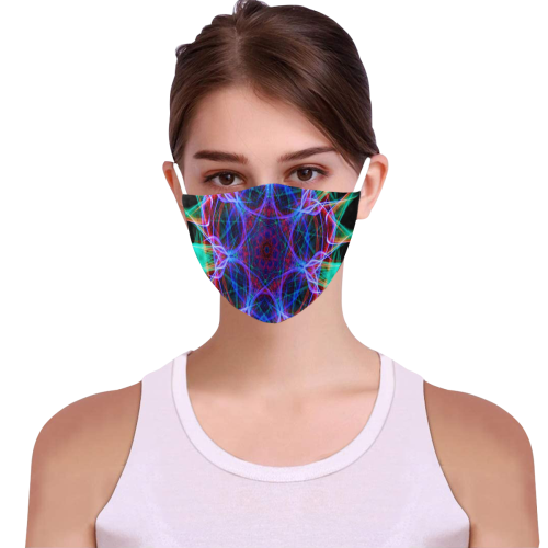 Face mask Mandalas 3D Mouth Mask with Drawstring (15 Filters Included) (Model M04) (Non-medical Products)