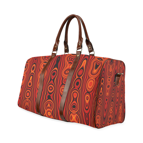 Brown Abstract Pattern Waterproof Travel Bag/Small (Model 1639)