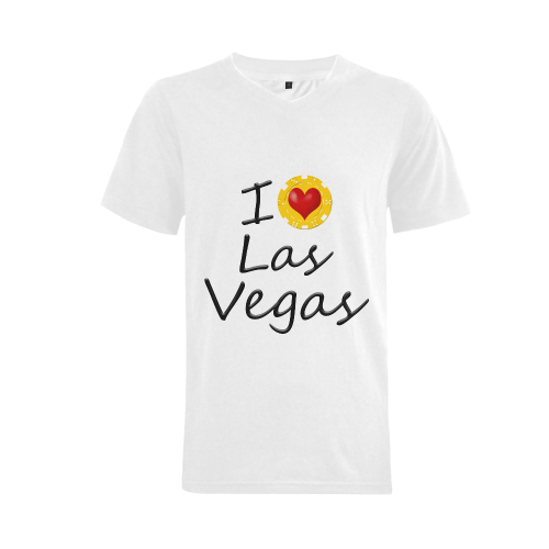 I Love Las Vegas Men's V-Neck T-shirt  Big Size(USA Size) (Model T10)