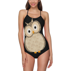 Cute fabric owl Strap Swimsuit ( Model S05)