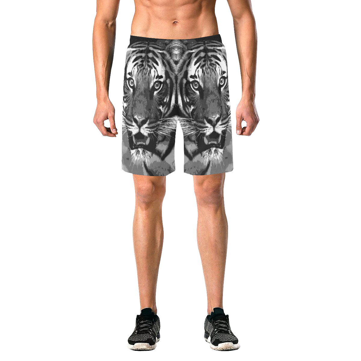 TIGER 15 Men's All Over Print Elastic Beach Shorts (Model L20)