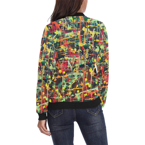 Irma All Over Print Bomber Jacket for Women (Model H36)