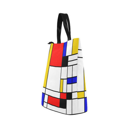 Bauhouse Composition Mondrian Style Nylon Lunch Tote Bag (Model 1670)