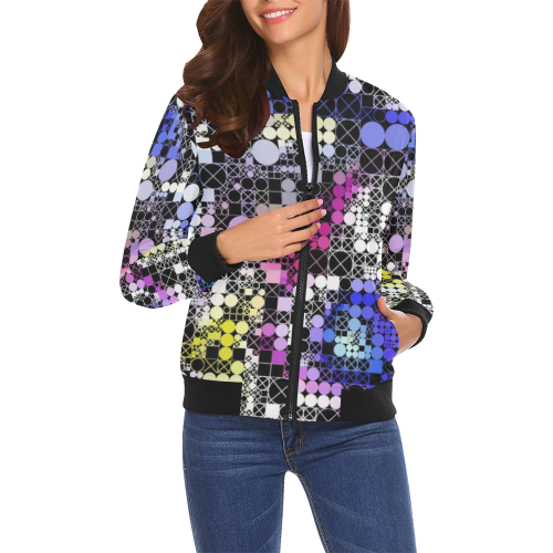 funny mix of shapes  by JamColors All Over Print Bomber Jacket for Women (Model H19)