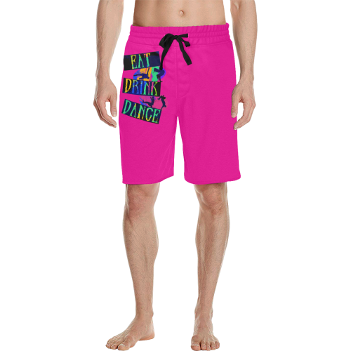 Break Dancing Colorful on Pink Men's All Over Print Casual Shorts (Model L23)