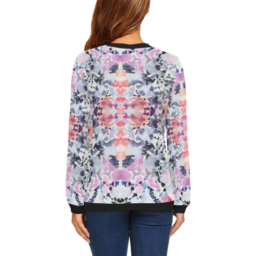 Japanese style floral print by FlipStylez Designs all over print crew neck sweatshirt for women All Over Print Crewneck Sweatshirt for Women (Model H18)