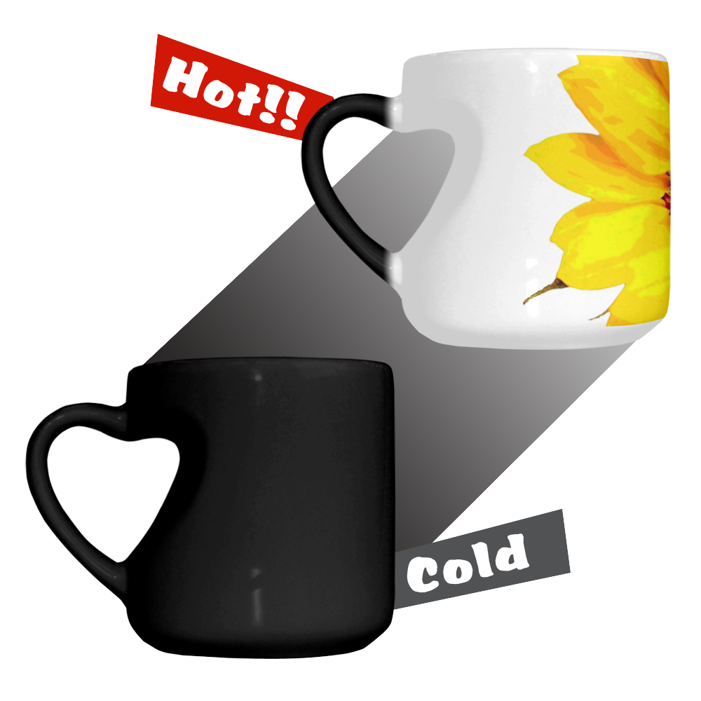 Sunny Sunflower - The Nature Is Shining Heart-shaped Morphing Mug