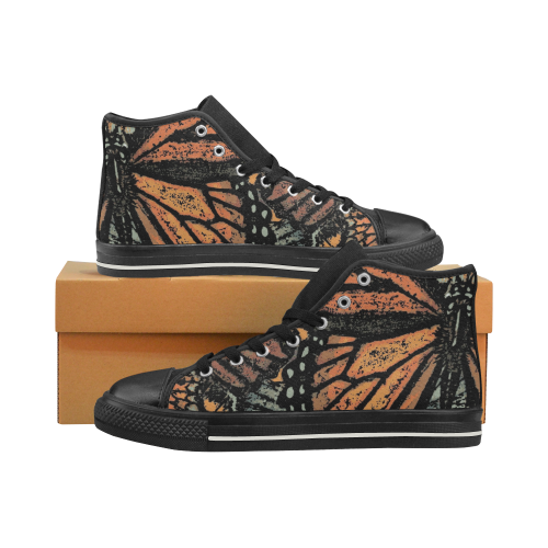 Monarch Collage High Top Canvas Shoes for Kid (Model 017)