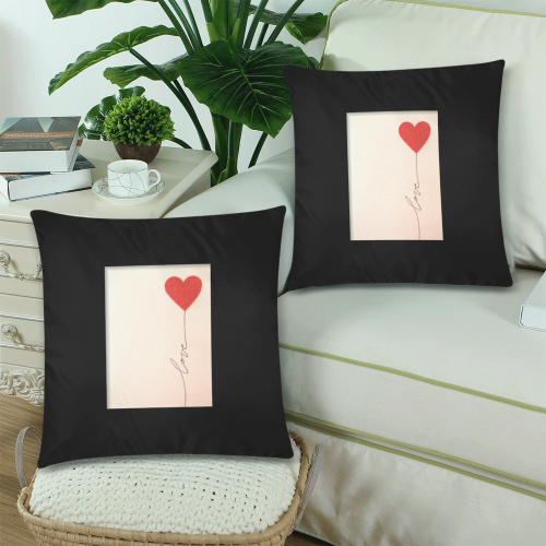 herz Custom Zippered Pillow Cases 18"x 18" (Twin Sides) (Set of 2)