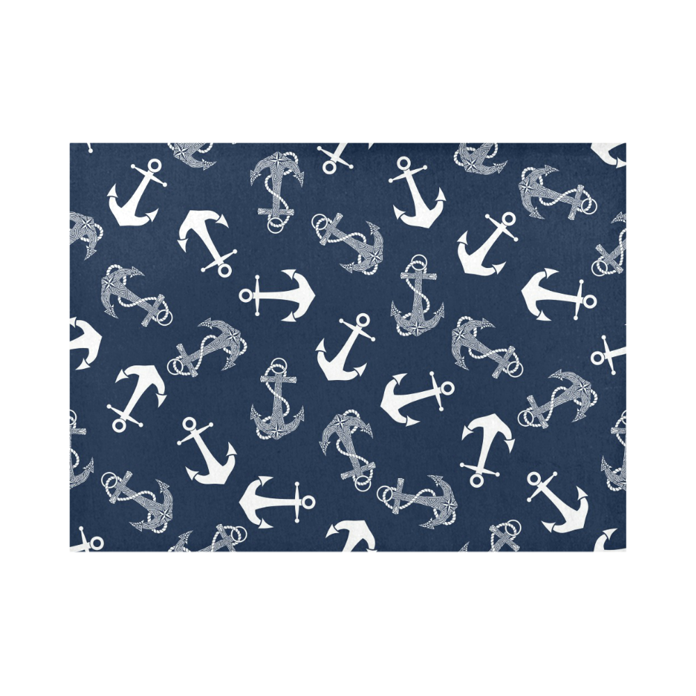 White on Navy Anchor Pattern Placemat 14’’ x 19’’ (Set of 4)