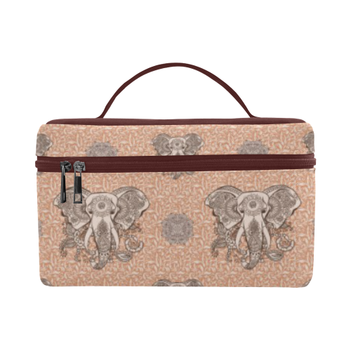 Ethnic Elephant Mandala Pattern Cosmetic Bag/Large (Model 1658)