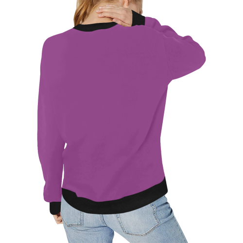 LA SWEATER WOM Women's Rib Cuff Crew Neck Sweatshirt (Model H34)