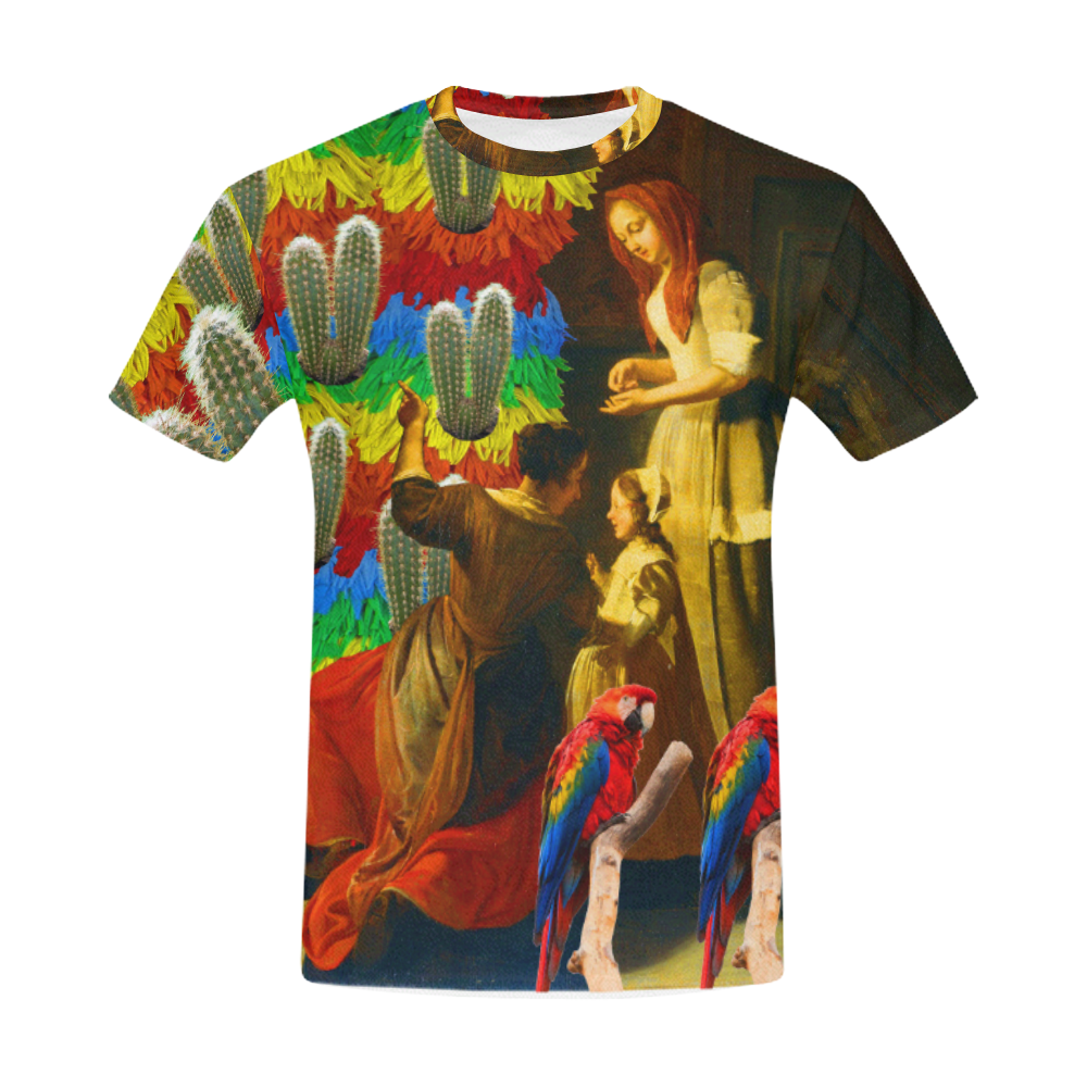 AND THIS, IS THE RAINBOW BRUSH CACTUS. II All Over Print T-Shirt for Men (USA Size) (Model T40)
