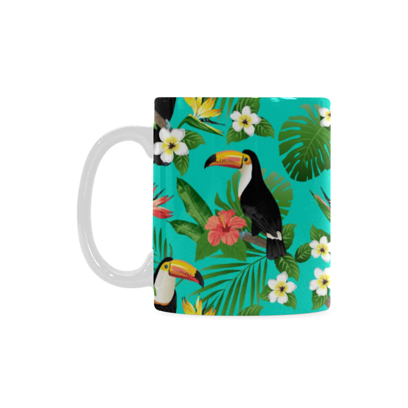Tropical Summer Toucan Pattern White Mug(11OZ)