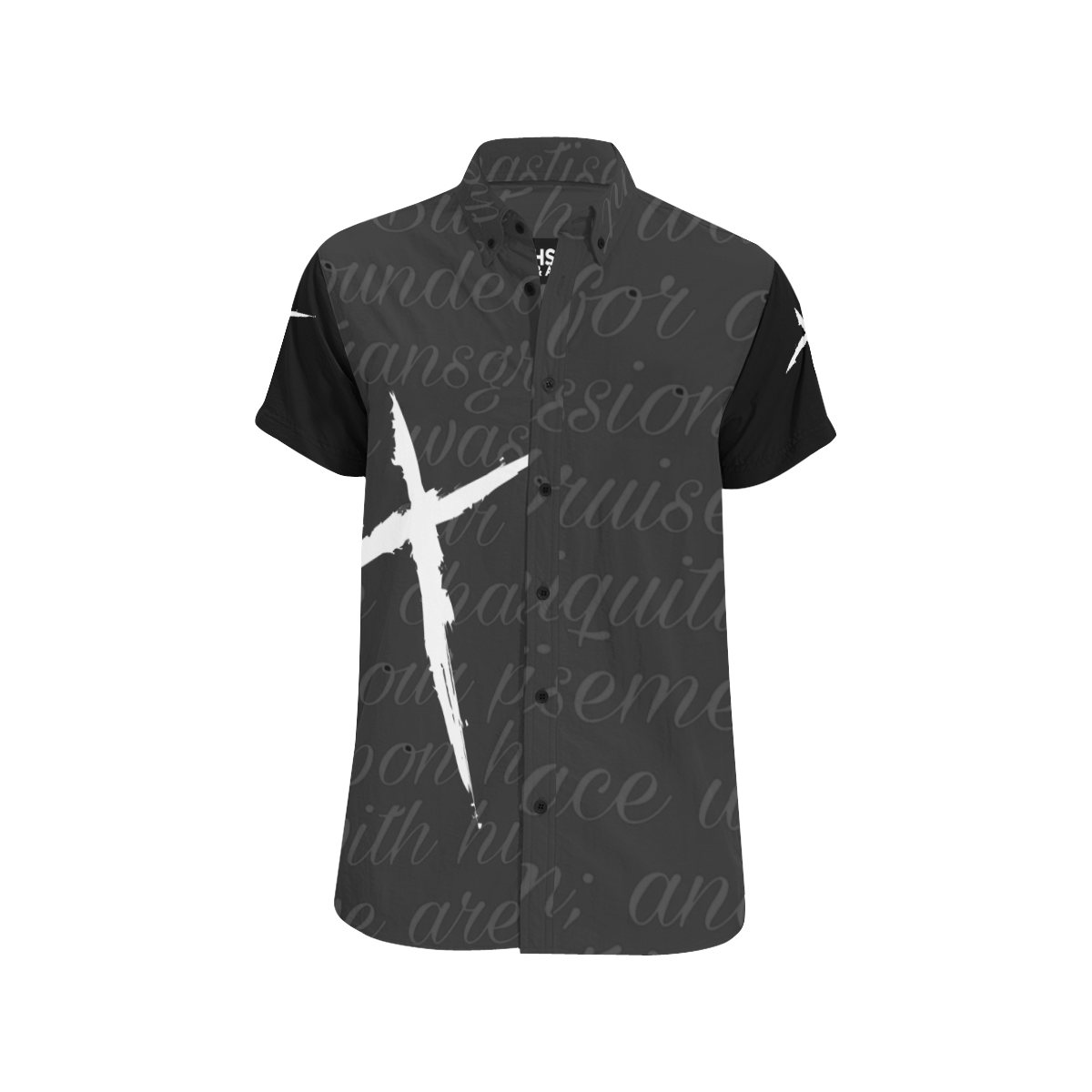 Gray/Black Men's All Over Print Short Sleeve Shirt (Model T53)