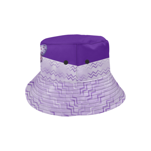 Purple Butterfly Chevron All Over Print Bucket Hat